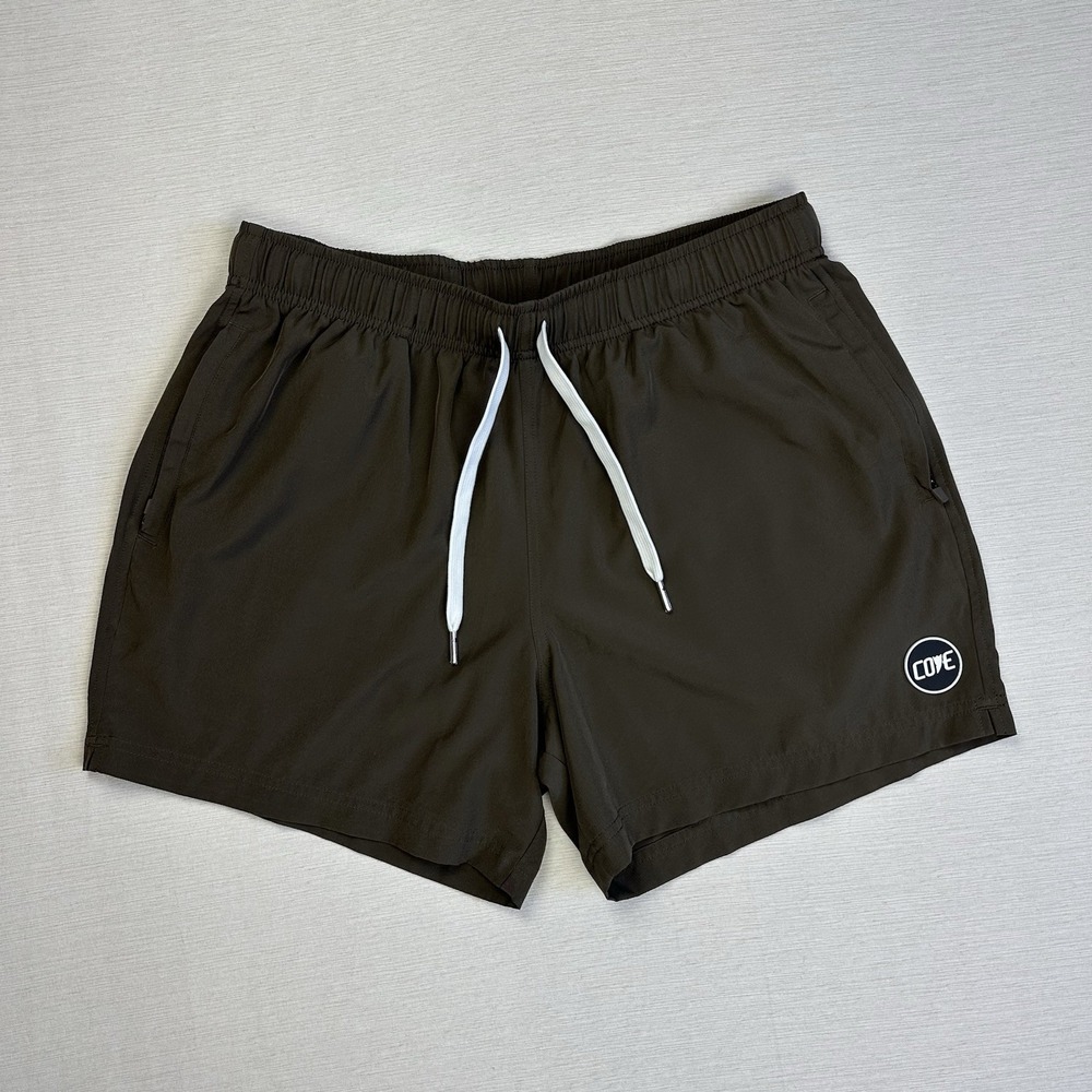 COVE USA Lightweight Athletic Shorts Elastic Waist Men Size 34 Olive Green Gray